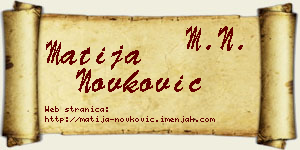 Matija Novković vizit kartica